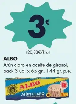 Supermercados Lupa ALBO Atún claro en aceite de girasol, oferta