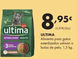Supermercados Lupa ULTIMA Alimento para gatos esterilizados salmón o bolas de pelo oferta