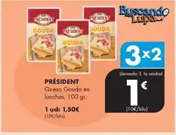 Supermercados Lupa PRÉSIDENT Queso Gouda en lonchas oferta