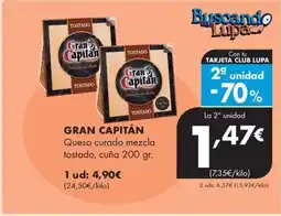 Supermercados Lupa GRAN CAPITÁN Queso curado mezcla tostado, cuña oferta