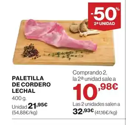 Supercor Paletilla de cordero lechal oferta