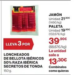 Supercor Loncheados de bellota ibéricos 50% raza ibérica secretos de tonda oferta