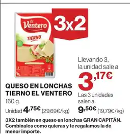 Supercor EL VENTERO Queso en lonchas tierno oferta