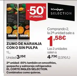 Supercor Zumo de naranja con o sin pulpa oferta