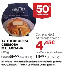 Supercor MALACITANA Tarta de queso cremosa oferta