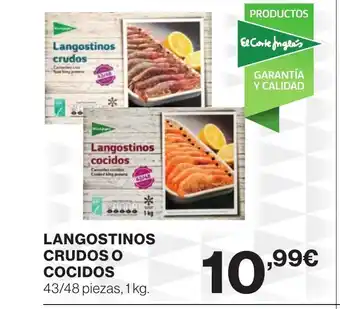 Supercor Langostinos crudos o cocidos oferta