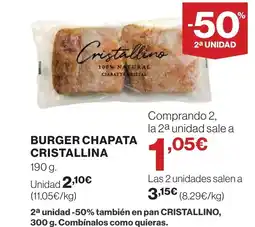 Supercor CRISTALLINA Burger chapata oferta