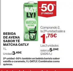 Supercor OATLY Bebida de avena sabor té match oferta