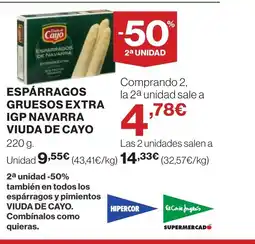 Supercor VIUDA DE CAYO Espárragos gruesos extra igp navarra oferta