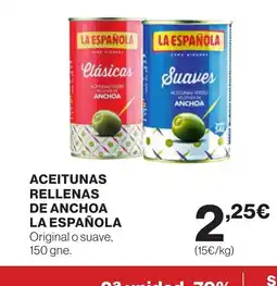 Supercor LA ESPAÑOLA Aceitunas rellenas de anchoa oferta