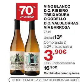 Supercor VÍA BARROSA Vino blanco d.o. ribeiro treixadura o godello d.o. valdeorras oferta