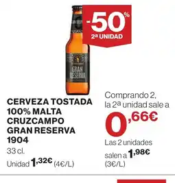 Supercor GRAN RESERVA 1904 Cerveza tostada 100% malta cruzcampo oferta