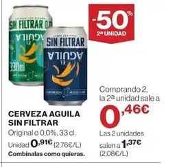 Supercor Cerveza aguila sin filtrar oferta