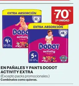 Supercor En pañales y pants dodot activity extra oferta
