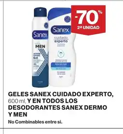 Supercor Geles sanex cuidado experto,y en todos los desodorantes sanex dermo oferta