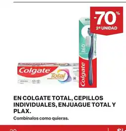 Supercor En colgate total, cepillos individuales, enjuague total y plax oferta