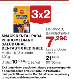 Supercor PEDIGREE Snack dental para perro mediano salud oral dentastix oferta