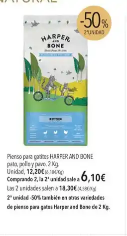 El Corte Inglés HARPER AND BONE Pienso para gatitos pato, pollo y pavo oferta