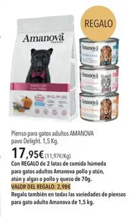 El Corte Inglés AMANOVA Pienso para gatos adultos pavo Delight oferta