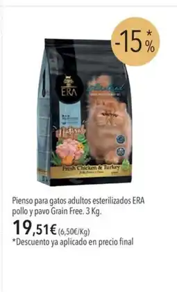 El Corte Inglés ERA Pienso para gatos adultos esterilizado pollo y pavo Grain Free oferta