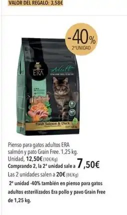 El Corte Inglés ERA Pienso para gatos adultos salmón y pato Grain Free oferta