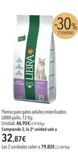 El Corte Inglés LIBRA Pienso para gatos adultos esterilizados pollo oferta