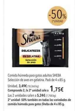 El Corte Inglés SHEBA Comida húmeda para gatos adultos Selección de aves en gelatina oferta
