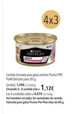 El Corte Inglés PRO PLAN Comida húmeda para gatos adultos Purina Delicate pavo oferta