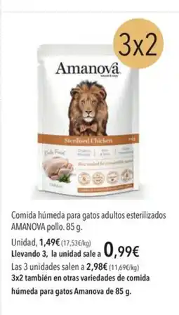 El Corte Inglés AMANOVA Comida húmeda para gatos adultos esterilizados pollo oferta