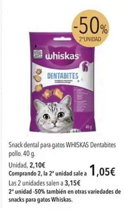 El Corte Inglés WHISKAS Snack dental para gatos Dentabites pollo oferta