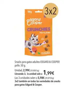 El Corte Inglés EDGARD & COOPER Snacks para gatos adultos pollo oferta