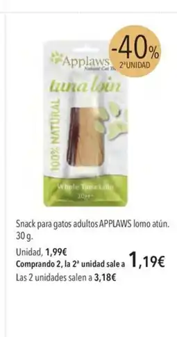 El Corte Inglés APPLAWS Snack para gatos adultos lomo atún oferta