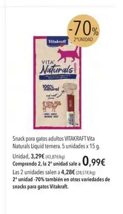 El Corte Inglés VITAKRAFT Snack para gatos adultos Vita Naturals Liquid ternera oferta