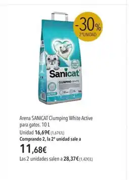 El Corte Inglés SANICAT Arena Clumping White Active para gatos oferta