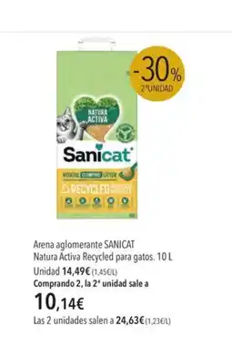 El Corte Inglés SANICAT Arena aglomerante Natura Activa Recycled para gatos oferta