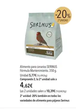 El Corte Inglés SERINUS Alimento para canarios Fórmula Mantenimiento oferta