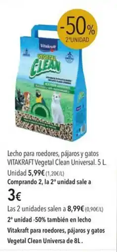 El Corte Inglés VITAKRAFT Lecho para roedores, pájaros y gatos Vegetal Clean Universal oferta