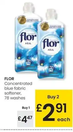 Eroski FLOR Concentrated blue fabric softener, 78 washes oferta