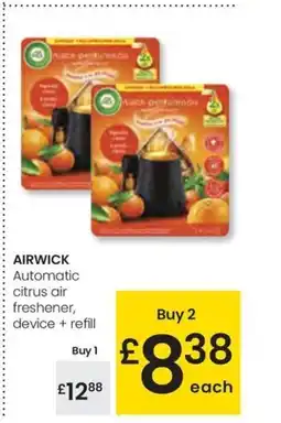 Eroski AIRWICK Automatic citrus air freshener, device + refill oferta