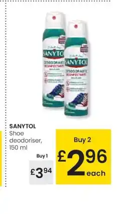 Eroski SANYTOL Shoe deodoriser oferta