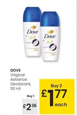 Eroski DOVE Original Advance Deodorant oferta