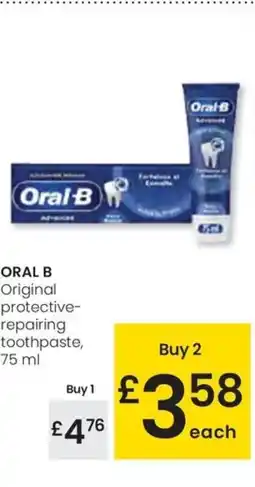 Eroski ORAL B Original protective- repairing toothpaste oferta