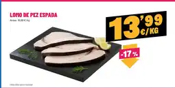 AhorraMas Lomo de pez espada oferta
