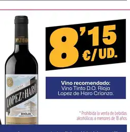 AhorraMas Vino Tinto D.O. Rioja Lopez de Haro Crianza oferta
