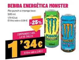 AhorraMas MONSTER Bebida energética oferta