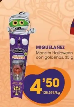 Supermercados Plaza MIGUELAÑEZ Monster Halloween con golosinas oferta