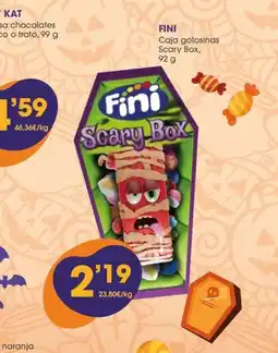 Supermercados Plaza FINI Caja golosinas Scary Box oferta