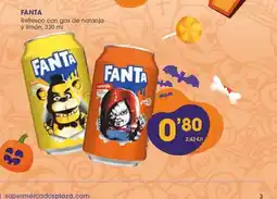 Supermercados Plaza FANTA Refresco con gas de naranja y limón oferta