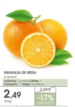 Supermercados Plaza Naranja de mesa oferta