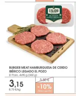 Supermercados Plaza EL POZO Burger meat hamburguesa de cerdo ibérico legado oferta